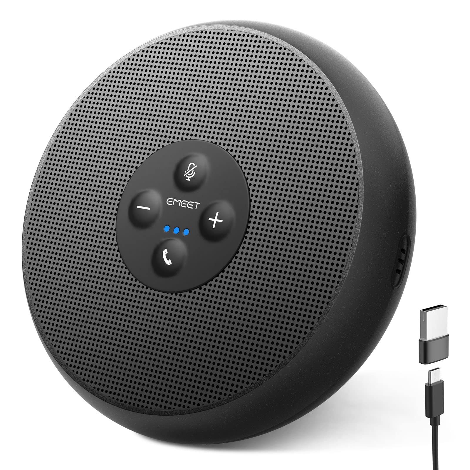 EMEET スピーカーフォン Zoom認証 360˚全方向集音 会議用マイクスピーカー 双方向通話 ノイズキャンセリング 全指向性集音マイク 5-8人会議対応 Skype/Zoom/Facetime/Wechat通話アプリ対応 USB C/USB A ...
