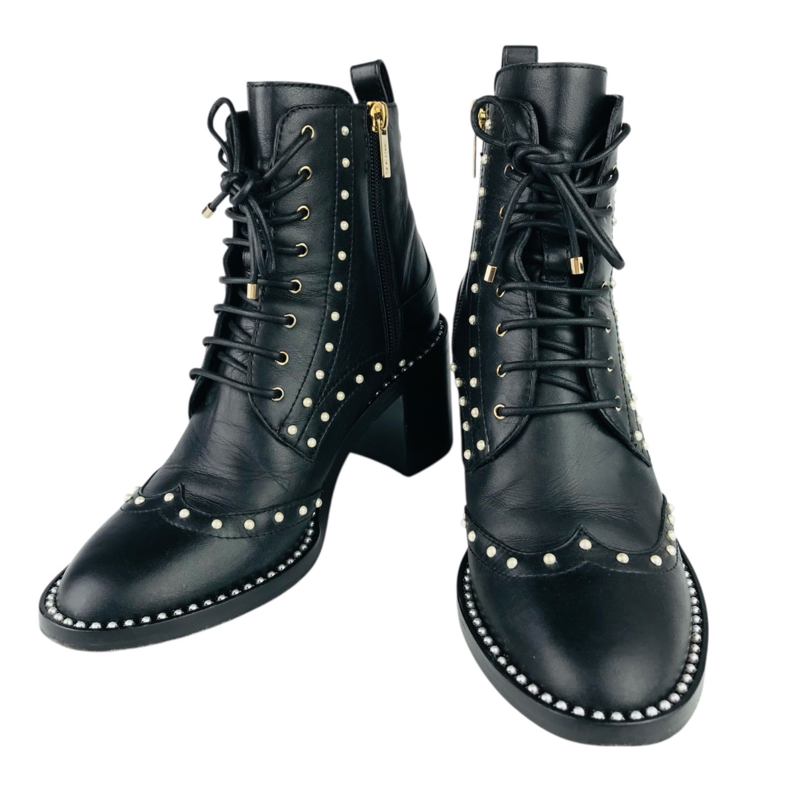 美品☆JIMMY CHOO・ジミーチュウ【HANAH 65】レディース レザー パール