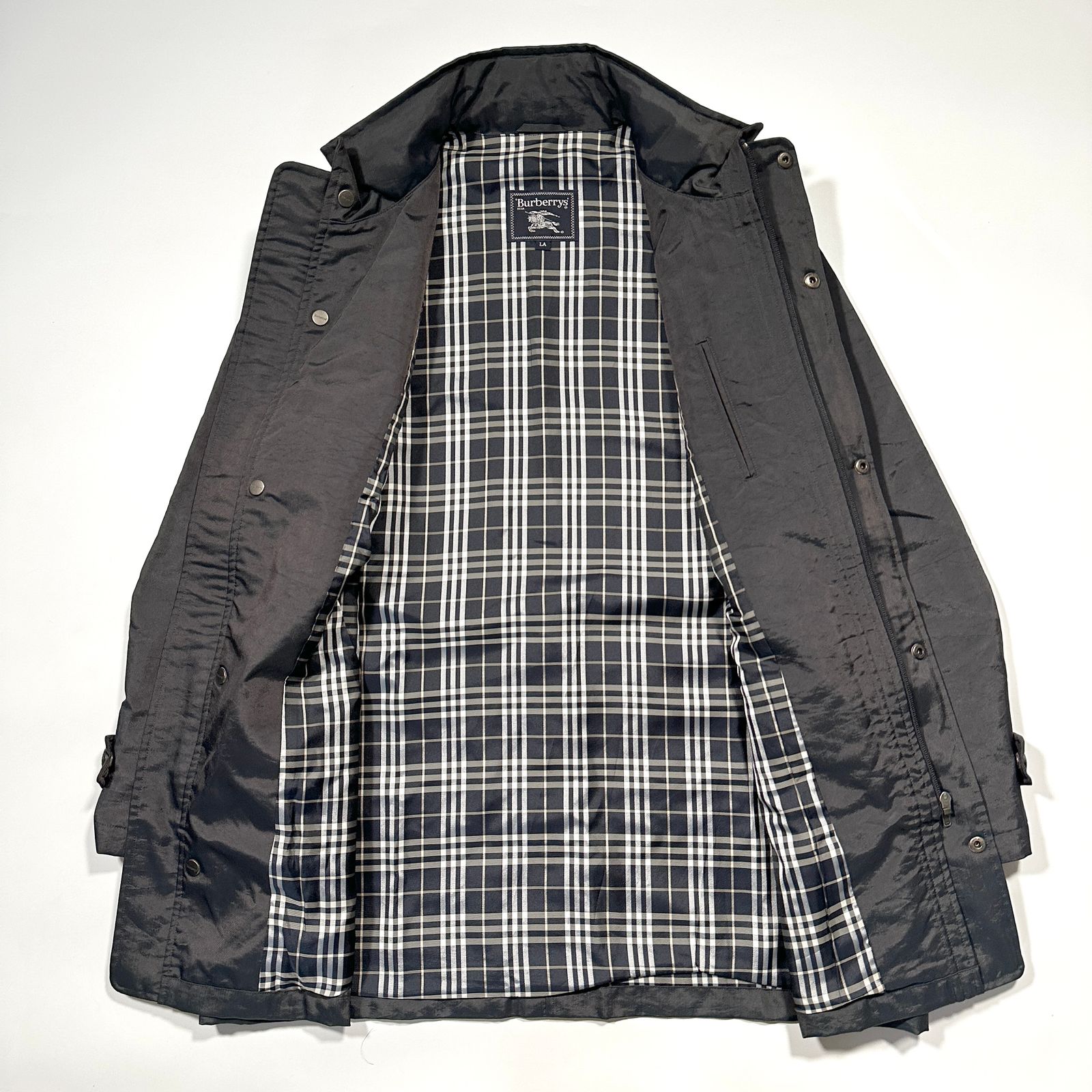 希少美品】バーバリーズ ステンカラーコート ノバチェック 2way LL