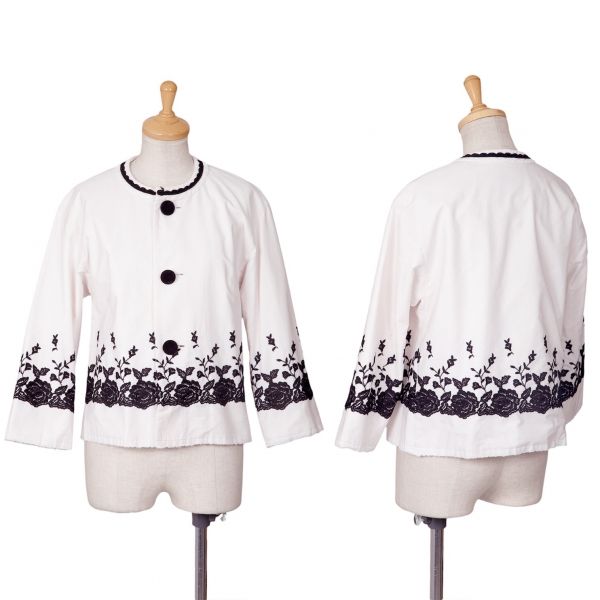 トリココムデギャルソン レース装飾ジャケット トリココムデギャルソンtricot COMME des GARCONSレース刺繍ノーカラー