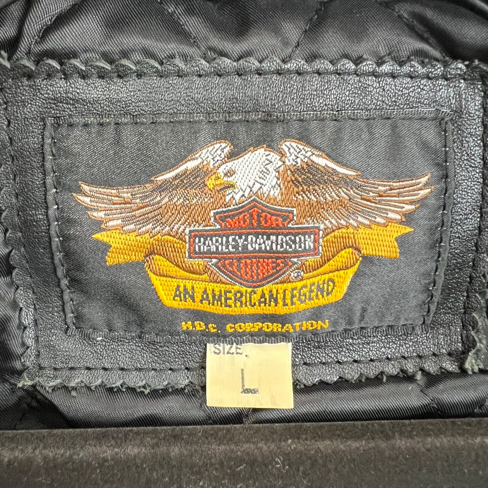 HARLEY DAVIDSON 00s HDC vintage Leather varsity jacket L ハーレー 