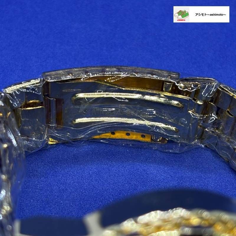 新品】メンズ 腕時計 フルゴールド ビッグフェイス 47mm クォーツ 金 