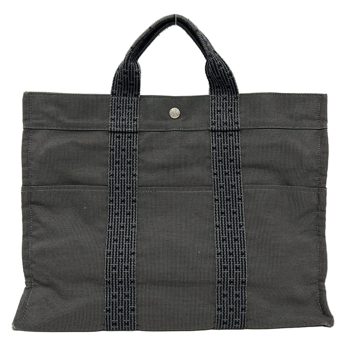 HERMES(エルメス) トートバッグ エールライントートMM グレー 旧型金具 