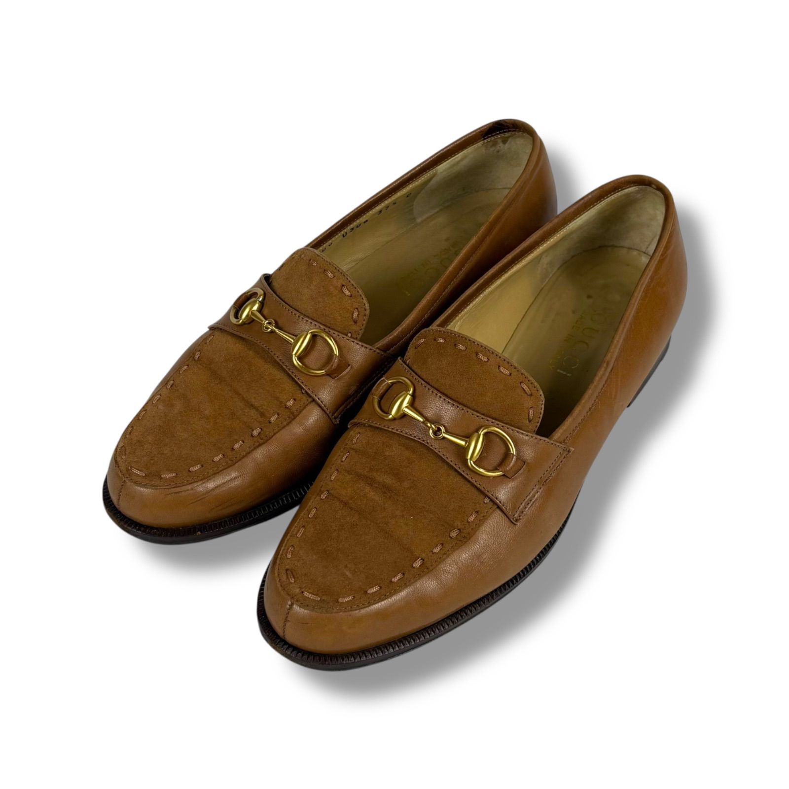 グッチ GUCCI ホースビット レザーシューズ ステッチ ローファー