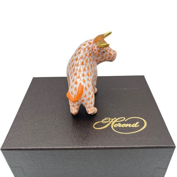 新品　Herend／ヘレンド　干支置物・うし（オレンジ）　ウシ／丑／牛 本物 新品 Herend／ヘレンド 干支置物・うし（オレンジ） ウシ／丑／牛