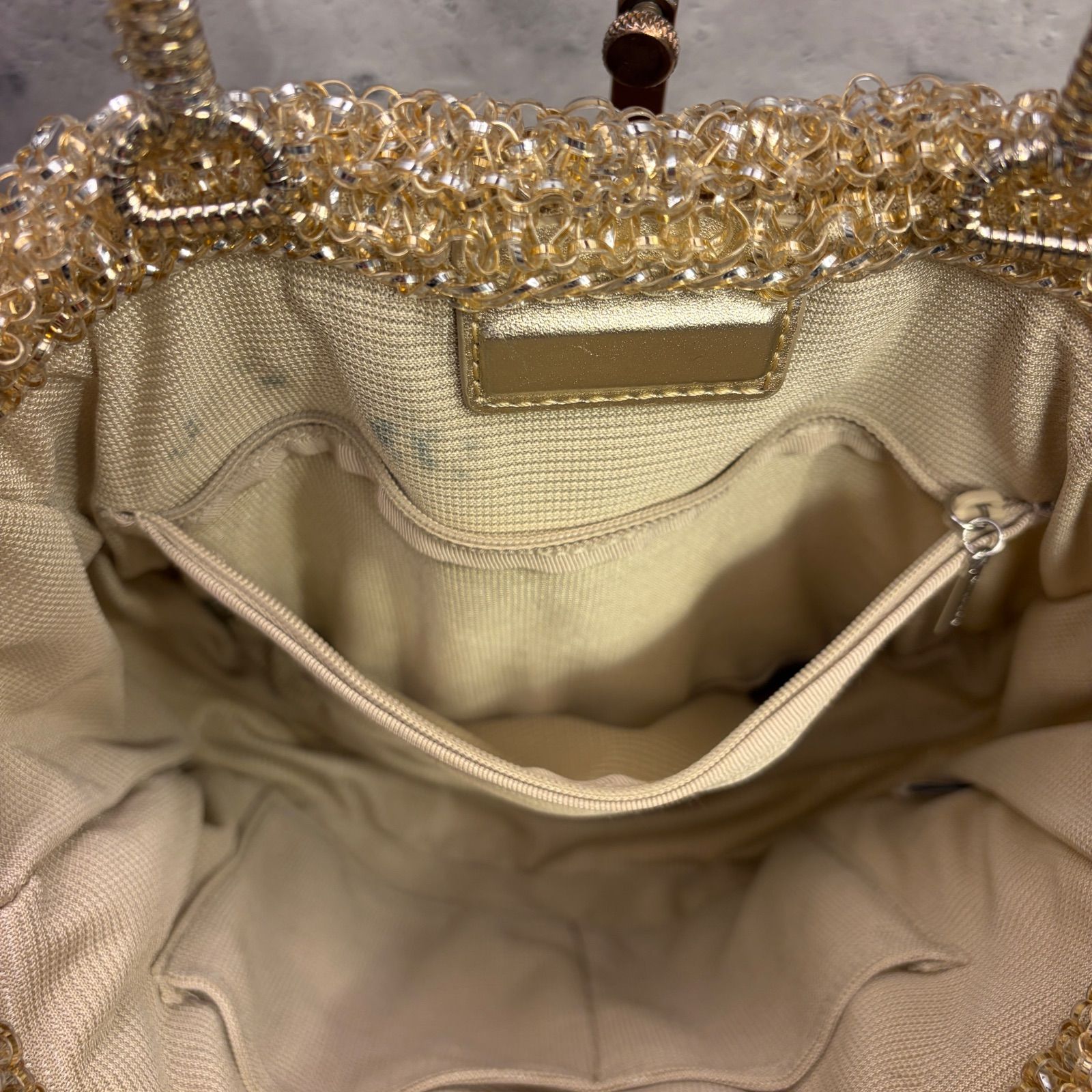 お値下げ★アンテプリマ2way シャンパンゴールド ANTEPRIMA アンテプリマ スタンダードⅡ ワイヤーバッグ 2WAY