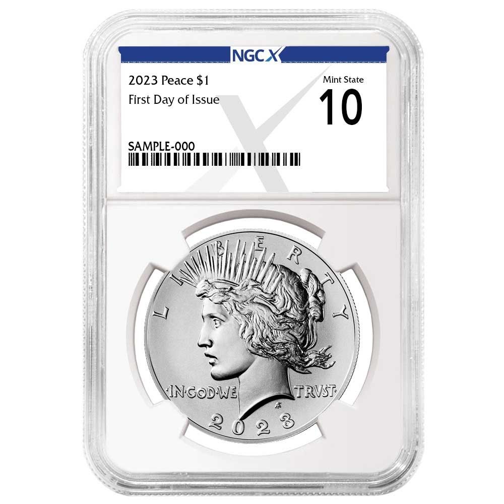 2023年 1ドル ピースシルバーダラー NGCX MS10 FDI Xラベル - メルカリ