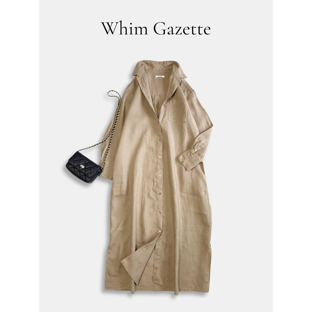◇美品◇ Whim Gazette ウィムガゼット リネンシャツワンピース - メルカリ