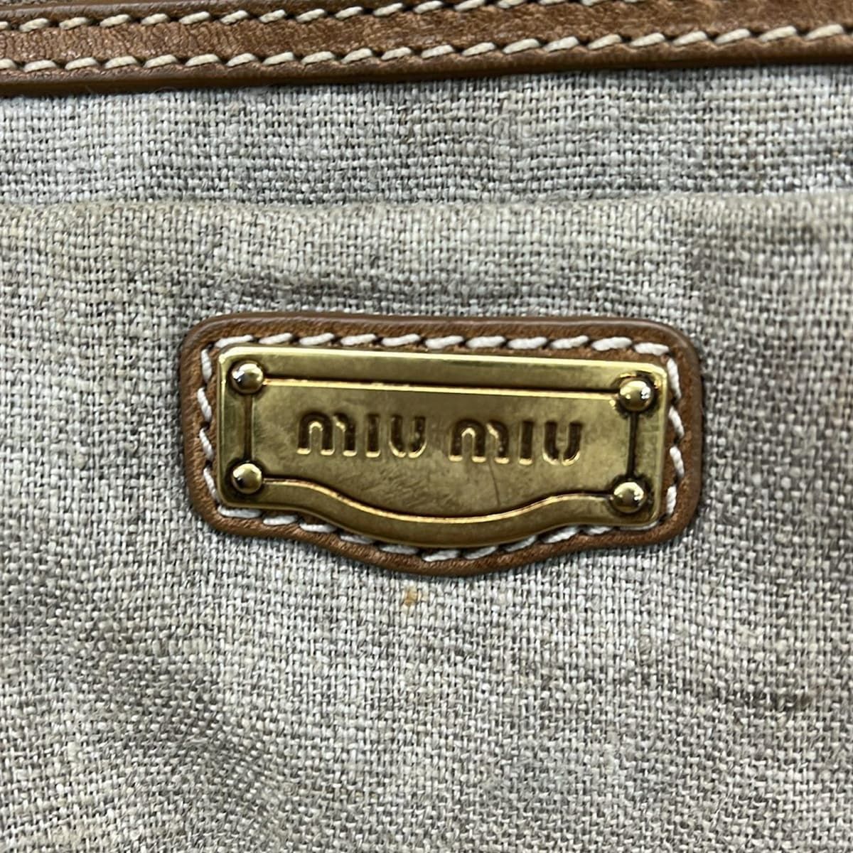 miumiu(ミュウミュウ) トートバッグ - ライトブラウン×ダークブラウン 