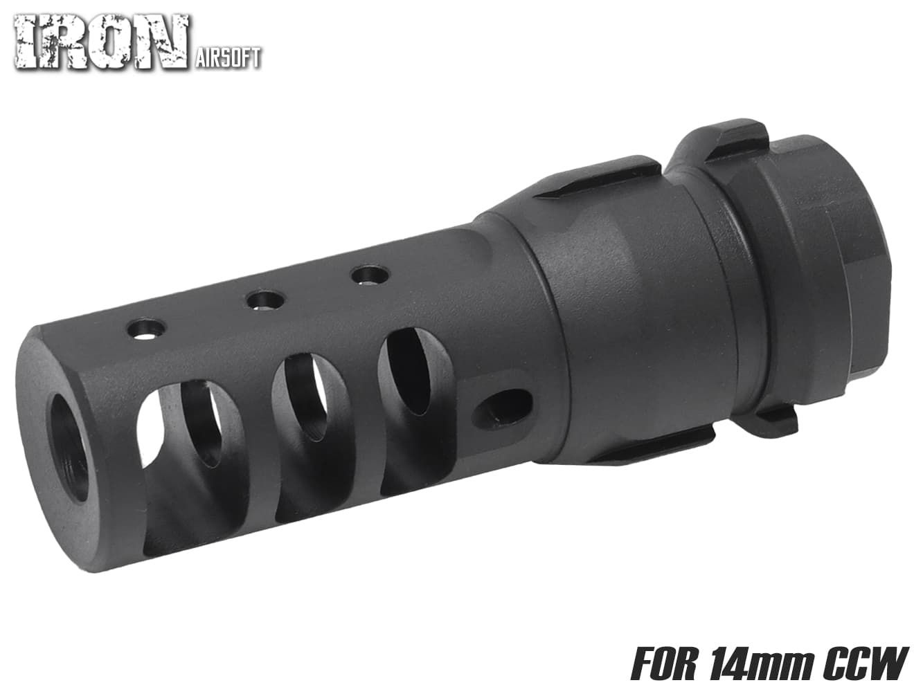 【ワケアリ】IRON AIRSOFT DEAD AIRタイプ KeyMo スチールCNC マズルブレーキ 14CCW◆瞬時 脱着可能 Keyマウントサプレッサー 対応 SANDMAN パーカライジング リアル 高精度