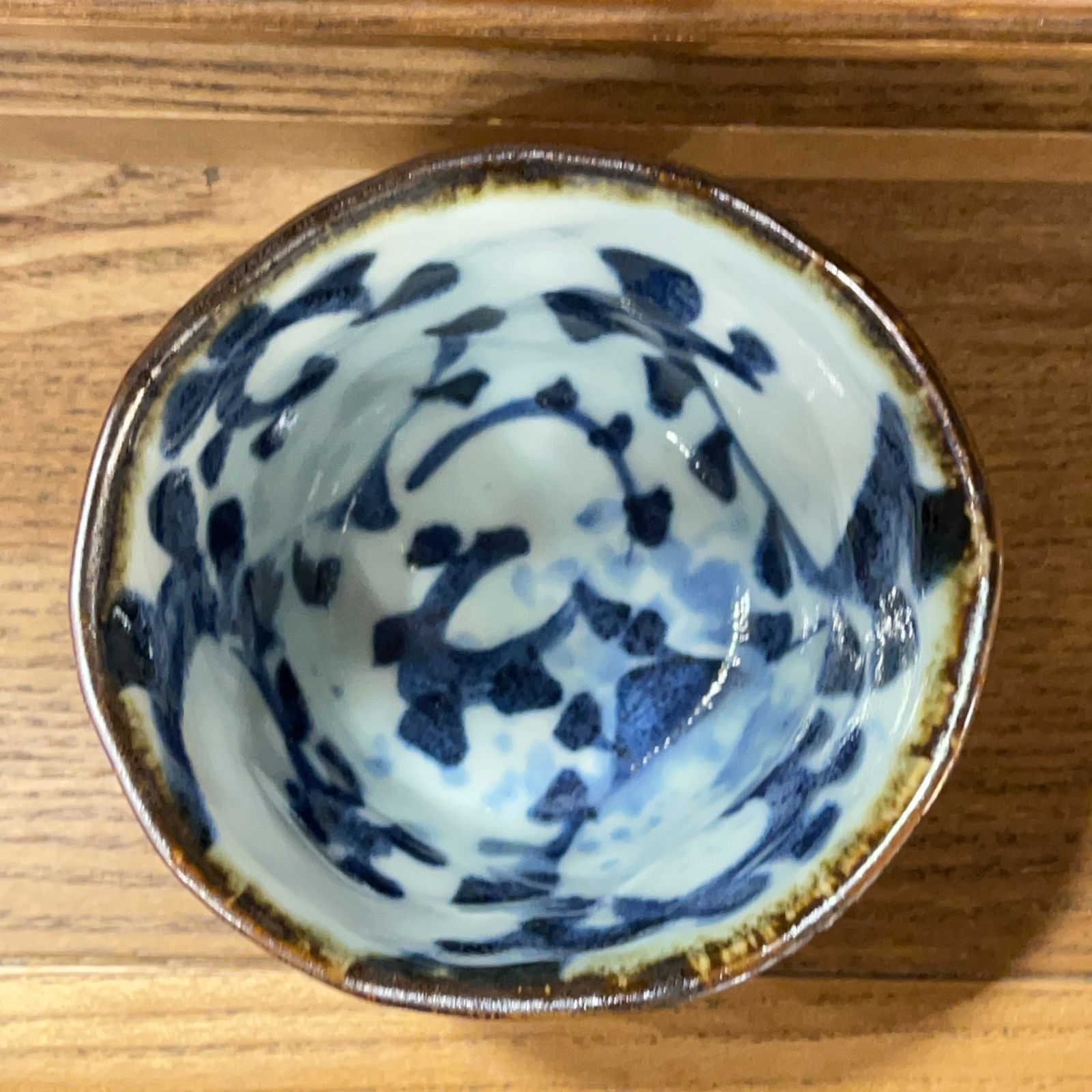 斉山窯 波佐見焼 斉山窯 太田恵 作 染付 蛸唐草文 なぶり鉢 大振 蕎麦猪口