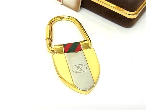 GUCCI インターロッキング キーリング ゴールド×シルバー Accessory