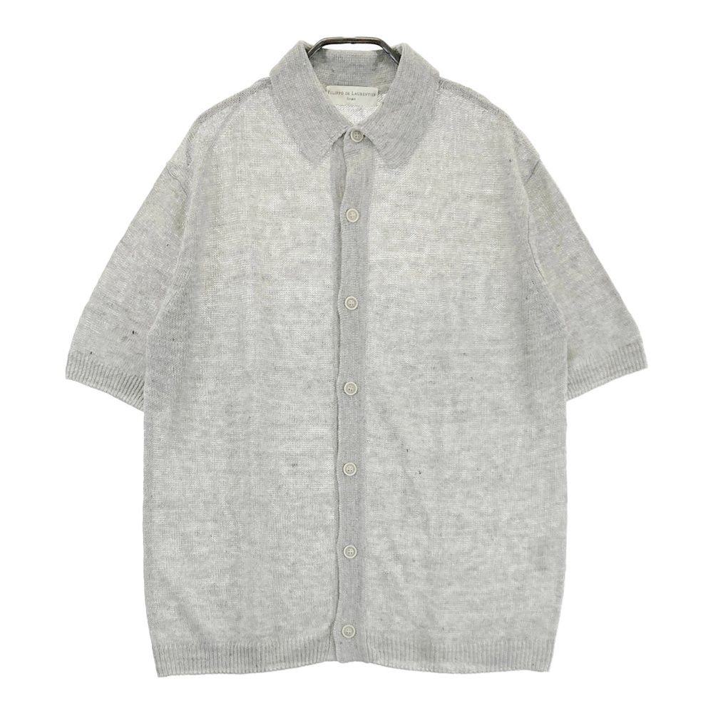 FILIPPO DE LAURENTIIS 半袖ニットポロカーディガン FILIPPO DE LAURENTIIS フィリッポ デ ローレンティス 半袖