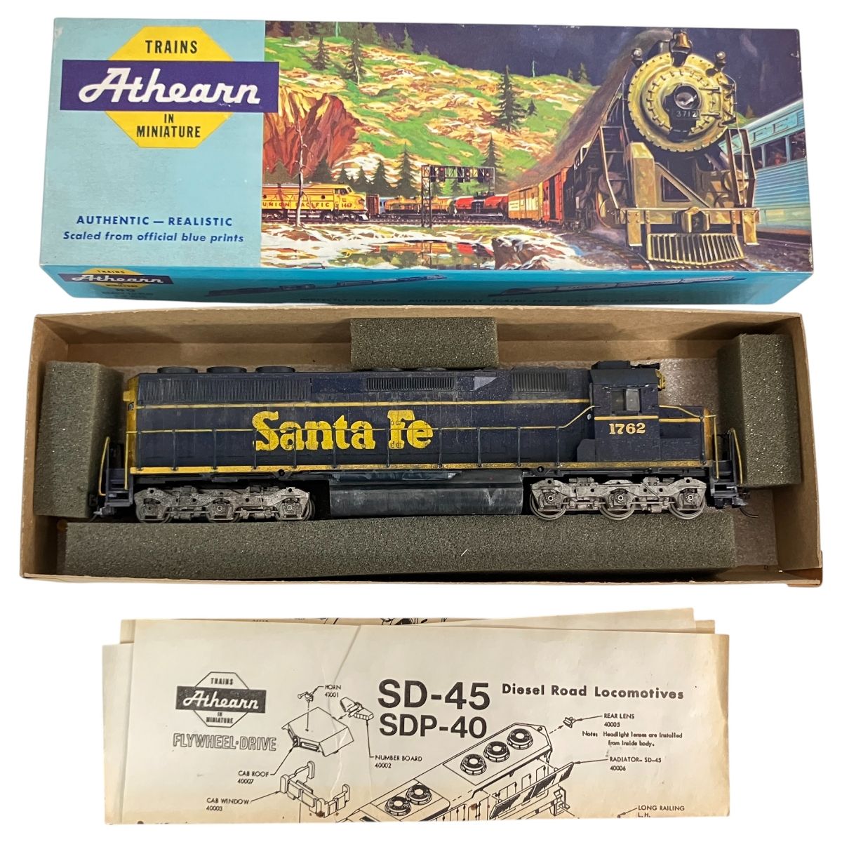 アサーン 4165 サンタフェ鉄道 SD45 ディーゼル機関車 1762号機 HO