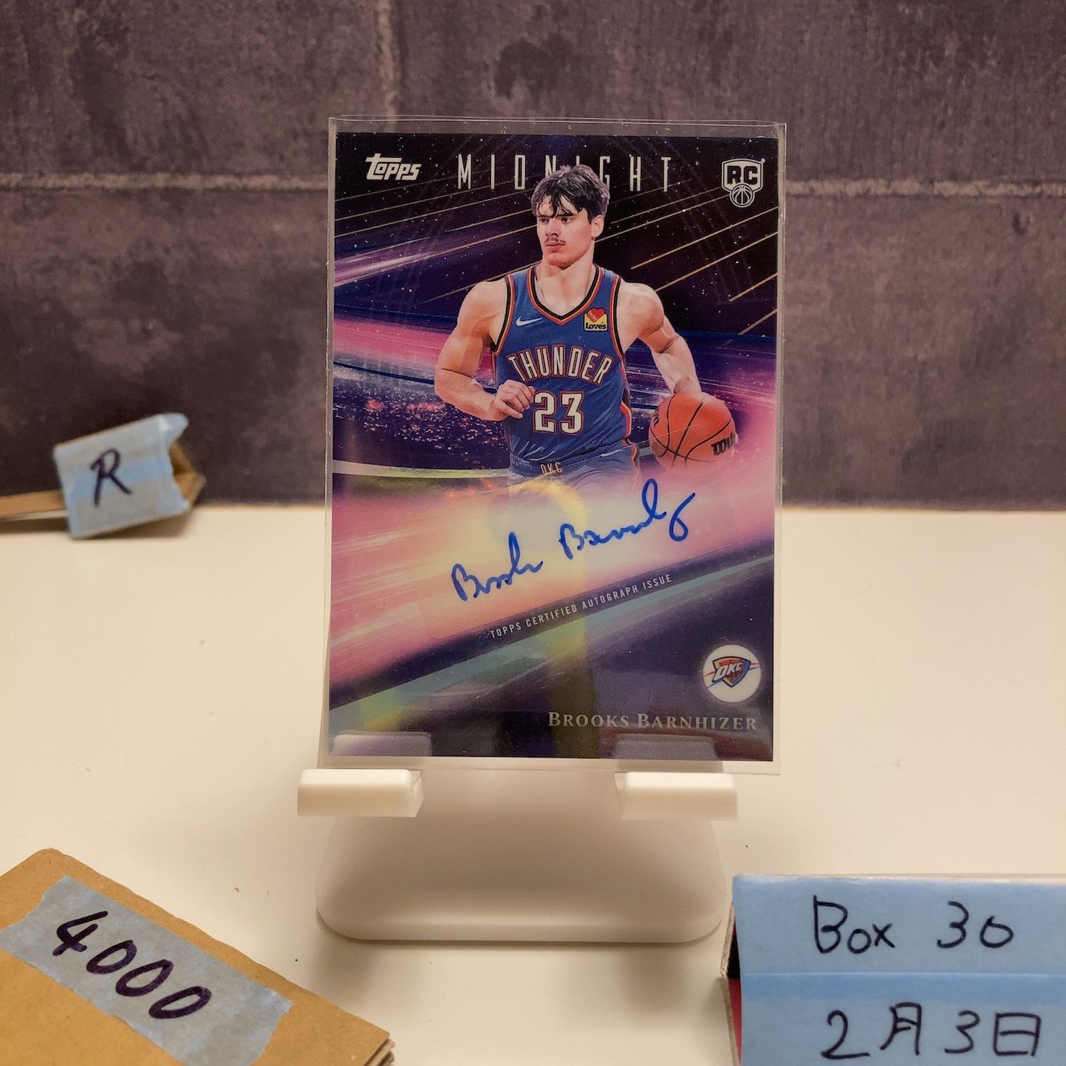2025-26 Topps Midnight NBA Brooks Barnhizer 直筆サインカード Oklahoma City Thunder RC ルーキー Rookie Refractor カード
