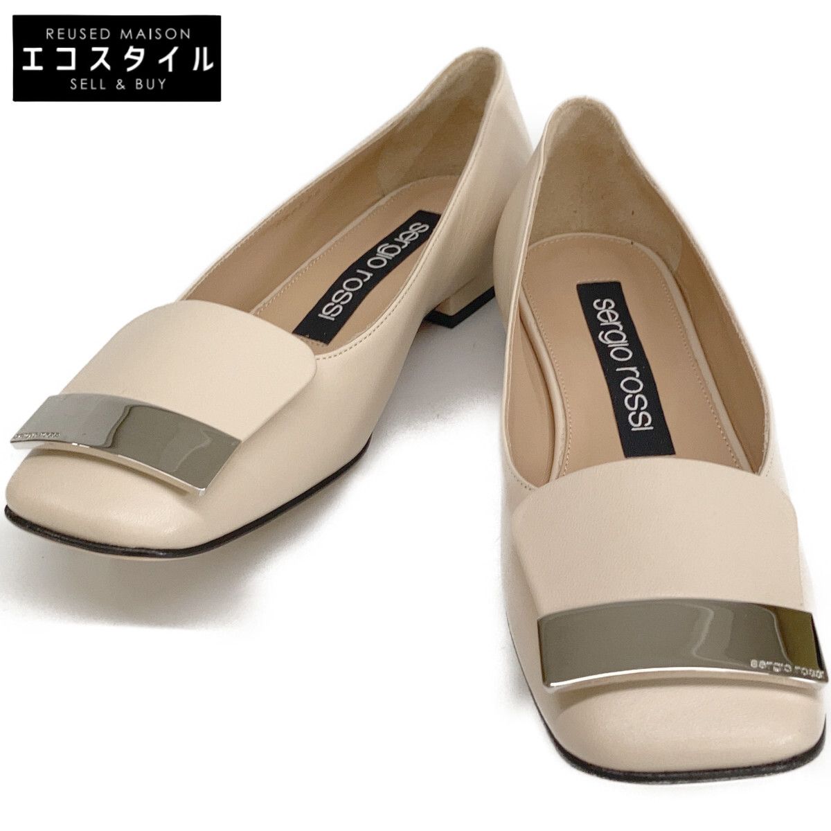 Sergio Rossi セルジオロッシ 【新品同様】A83770 SR1 レザー スクエア