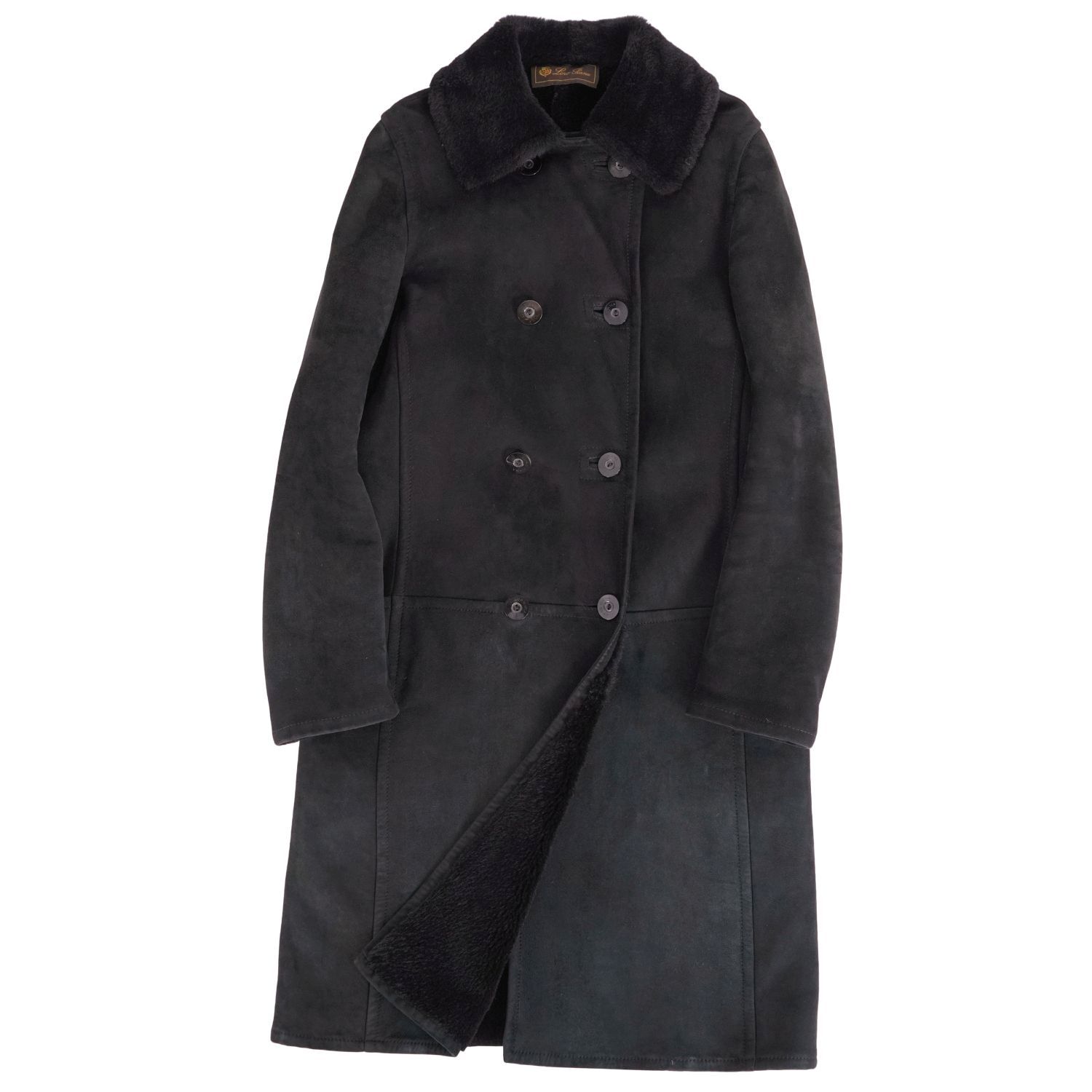 美品 ロロピアーナ Loro Piana ムートンコート ロングコート ダブルブ