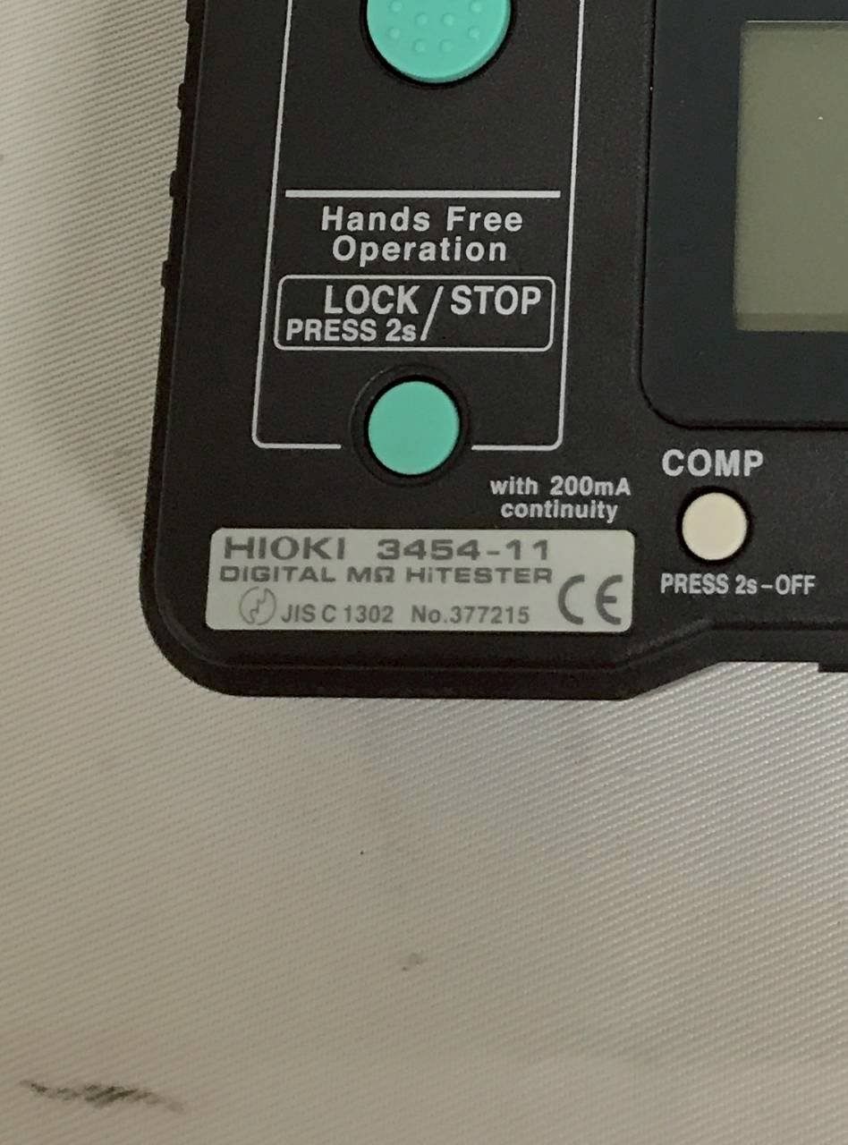  北見市発 ヒオキ HIOKI 日置 DIGITAL MΩ HiTESTER 絶縁抵抗計 3454-11 黒 テスター 電気工事 点検 DIY その他 計測 検査
