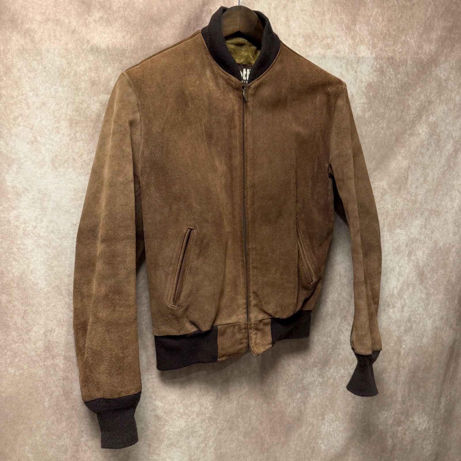 ✨希少 USA製 Schott スエード ボンバージャケット 36 M相当 茶✨513 
