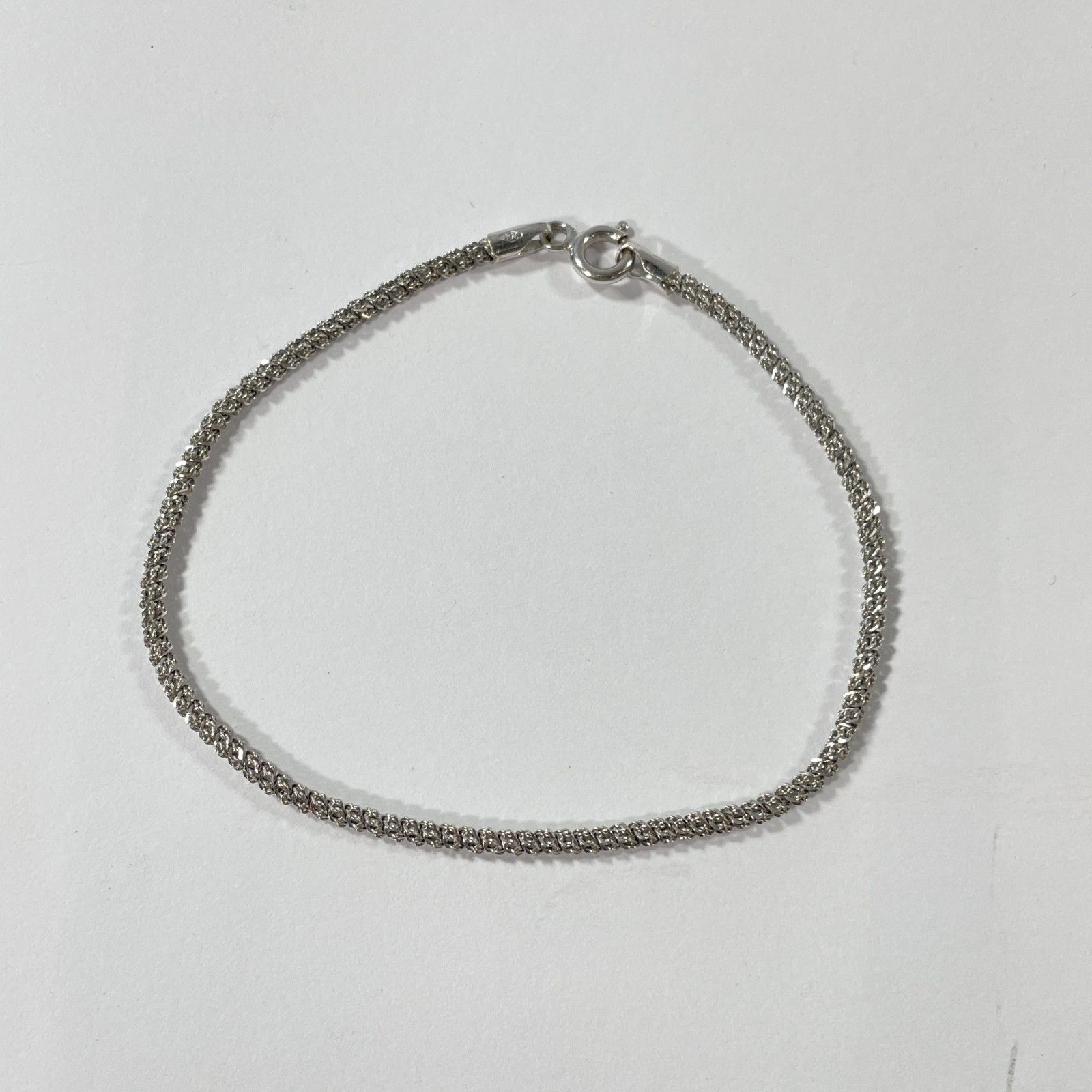 ☆ 750刻印 18金 ホワイトゴールド ブレスレット ITALY刻印 約19