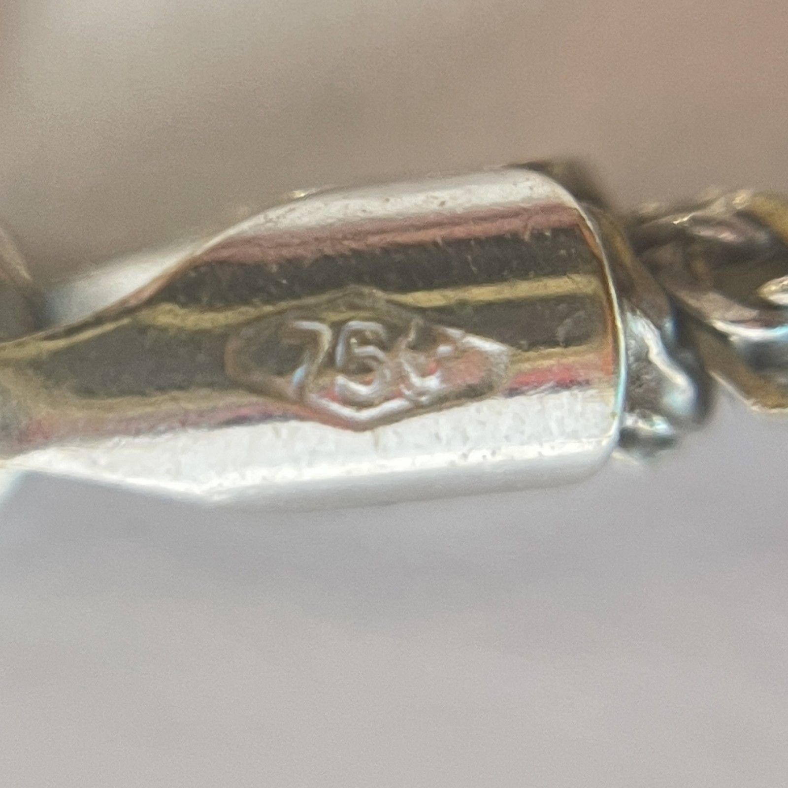 ☆ 750刻印 18金 ホワイトゴールド ブレスレット ITALY刻印 約19