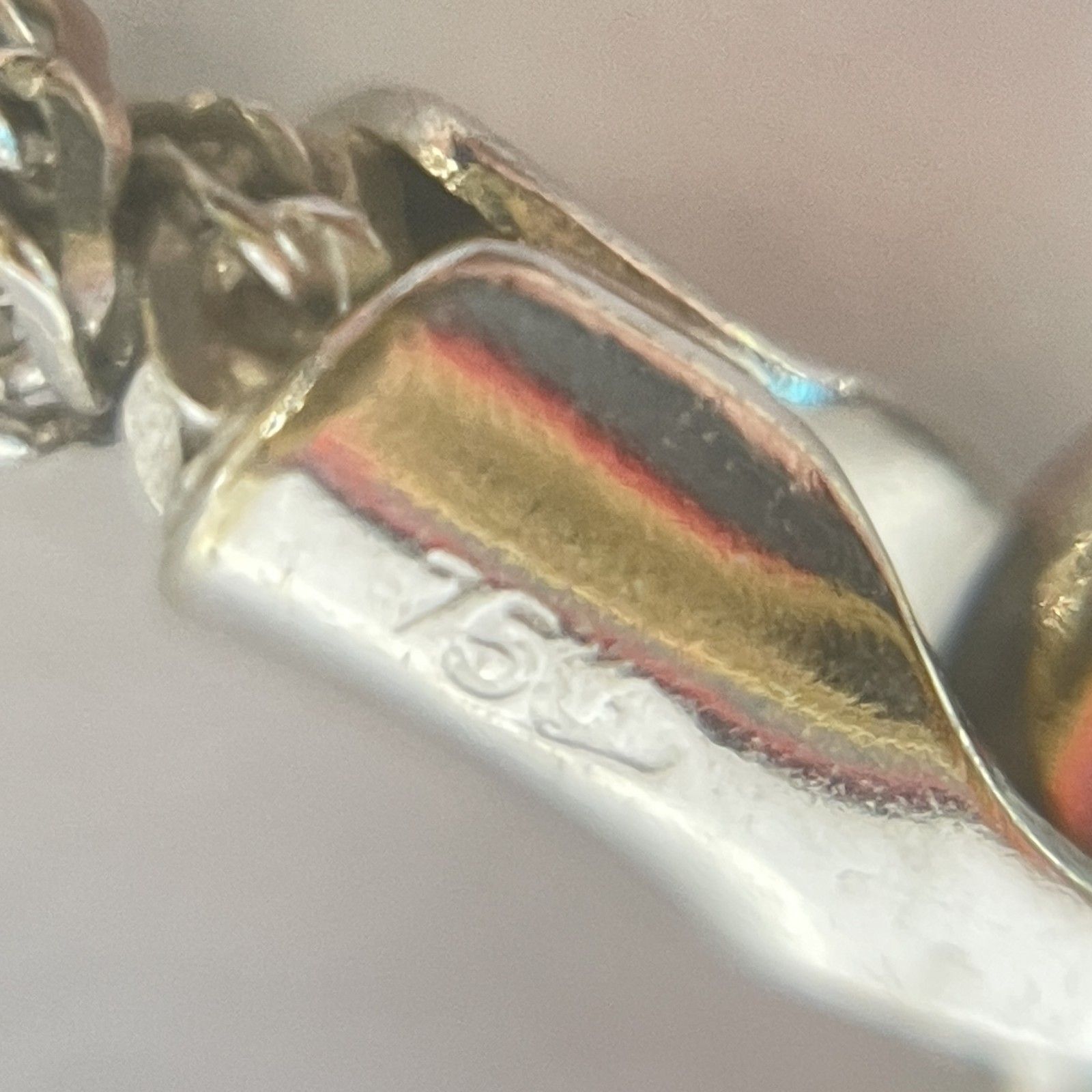 ☆ 750刻印 18金 ホワイトゴールド ブレスレット ITALY刻印 約19