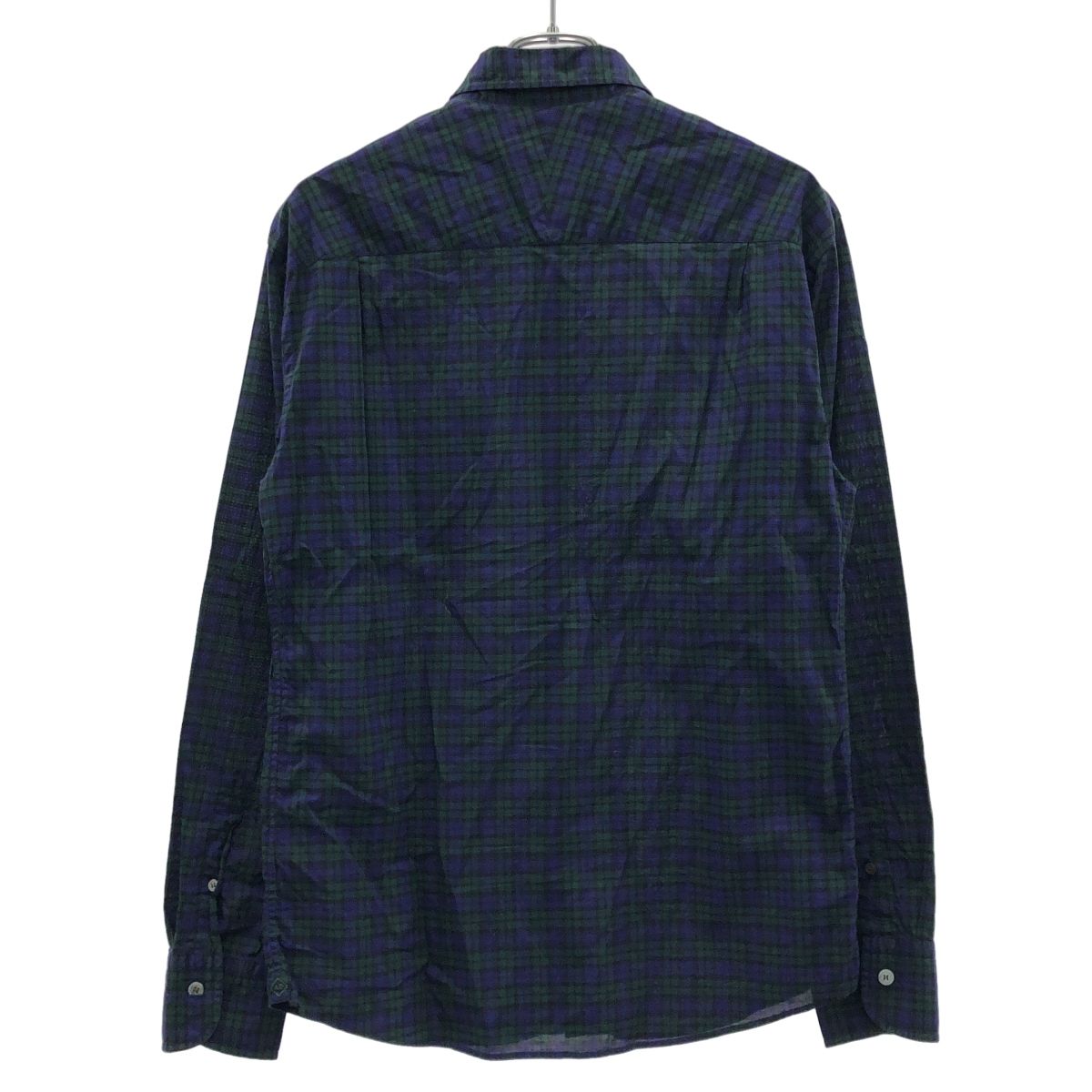 dunhill ダンヒル ボタンダウンチェックシャツ グリーン×ブルー M