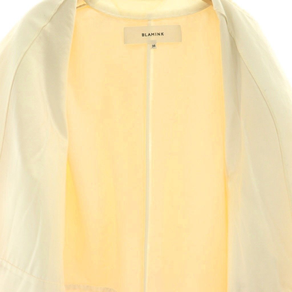 ブラミンク BLAMINK ウールナイロンノーカラーコート 36 アイボリー