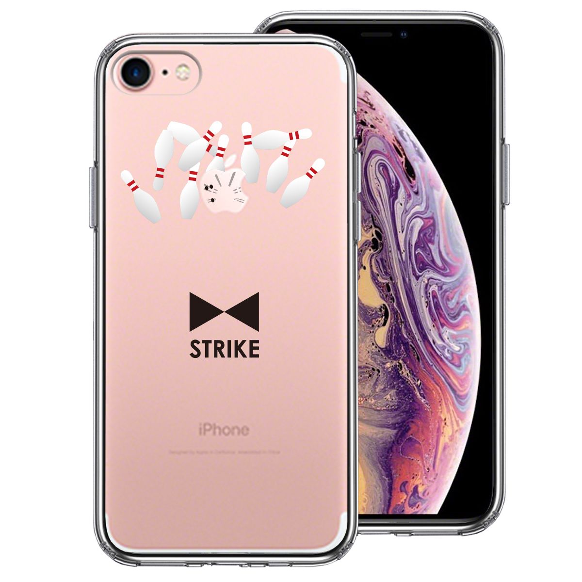 iPhone7 Case Clear Bowling Smartphone Case Side Soft Back Hard Hybrid