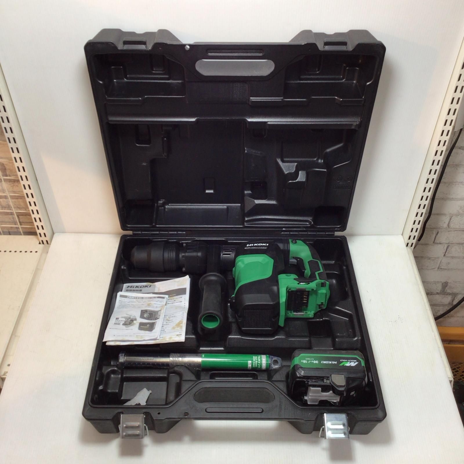 ΘΘHiKOKI ハイコーキ ハンマ 充電池 ケース付 コードレス式 36 v M 650052 H 3641 DA グリーン