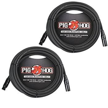 【中古-非常に良い】Pig Hog XLR 25フィート ツアーグレード マイクケーブル 2本パック