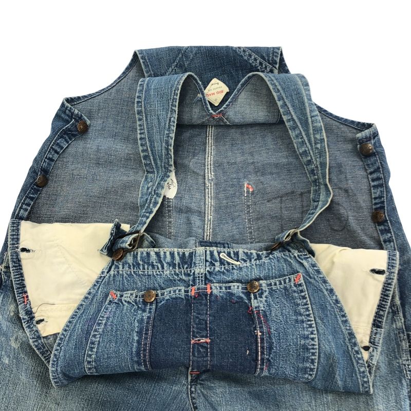【中古】60s BIG MAC SQUARE BAK PENNEY'Sタグ デニムオーバーオール サイズ表記なし ブルー リペア、破れ、汚れ有[17][240017740905] 中古】60s BIG MAC SQUARE BAK PENNEY'Sタグ デニムオーバーオール