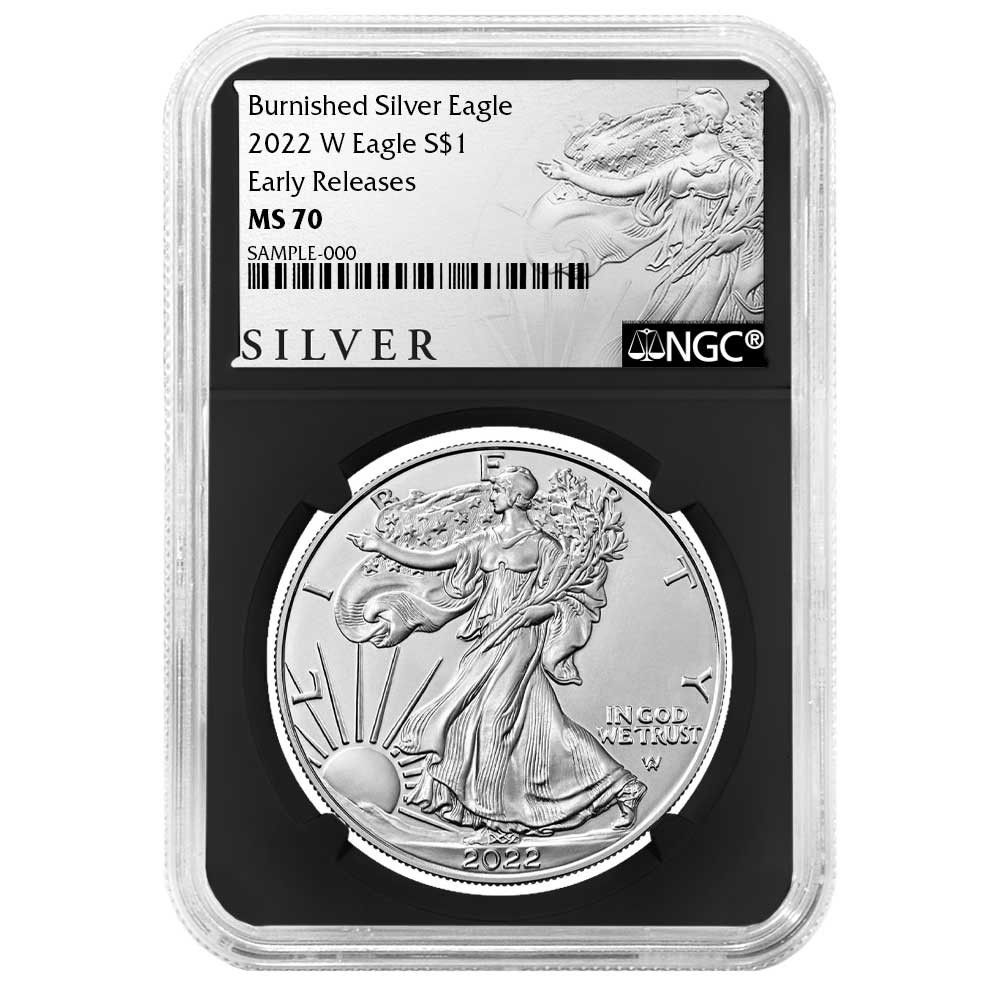 2022-W バーニッシュド 1ドル アメリカン シルバー イーグル NGC MS70 ER ALS ラベル レトロ コア
