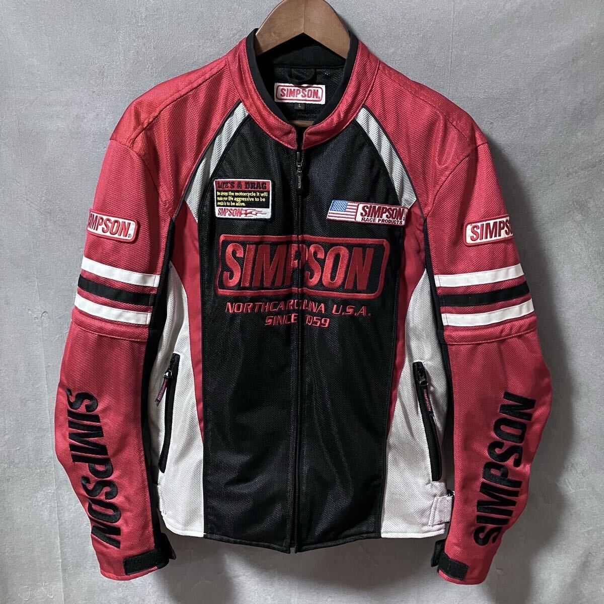 シンプソン ジャケット 赤 バイク用ウェア シンプソン ジャケット 