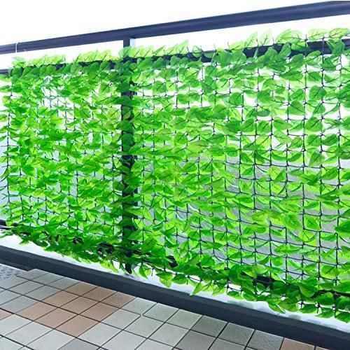 [山善] リーフラティス 約100×200cm ハードネットタイプ 目隠 装飾 フェイク ベランダ テラス グリーンフェンス グリーンカーテン