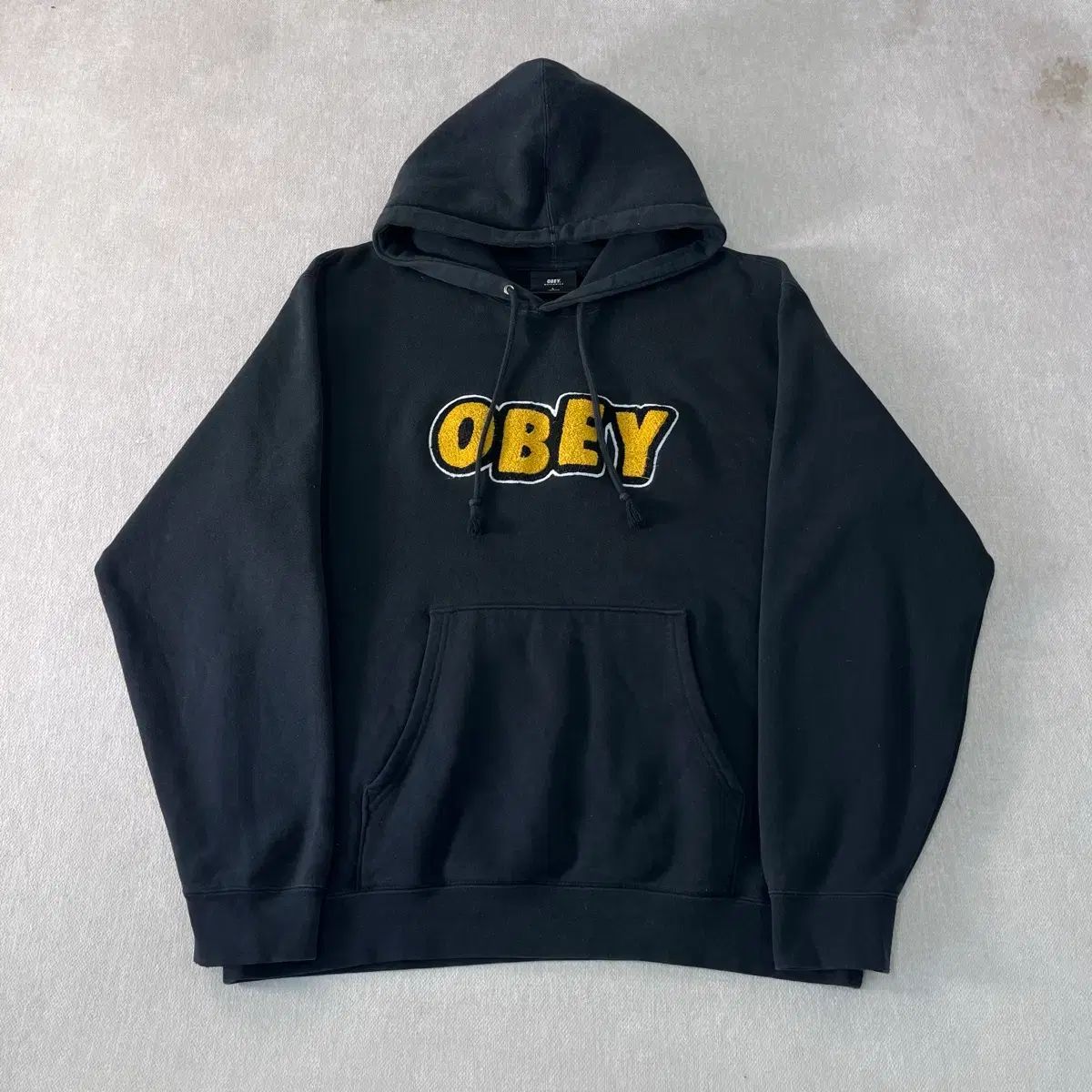 100 オベイ 刺繍 ロゴ フーディー パーカー OBEY HOOD import：L 