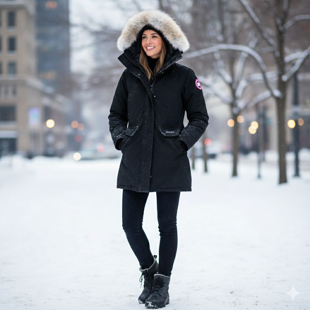 カナダグース ダウンコート ブロンテ S リアルファー ブラック - メルカリ