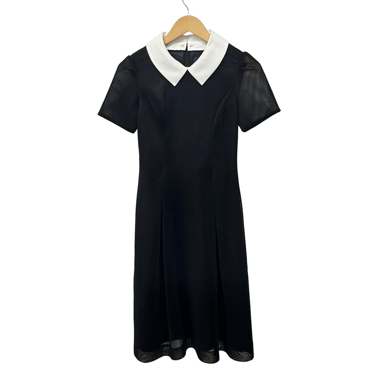 M'S GRACY(エムズグレイシー) ワンピース サイズ36 S レディース美品 - 黒×白 半袖/ひざ丈/襟着脱可/メッシュ - メルカリ 黒と白のひざ丈半袖ワンピース 36