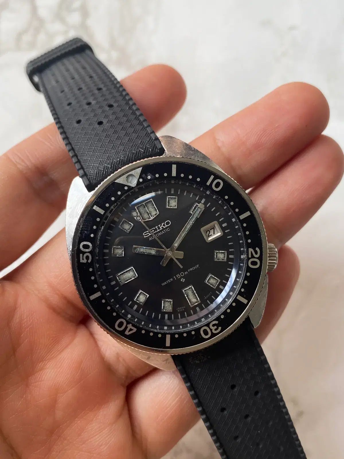  ヴィンテージ SEIKO 6105 8000 スリム ウィラード フルジップ 自動巻き時計 腕時計(アナログ)