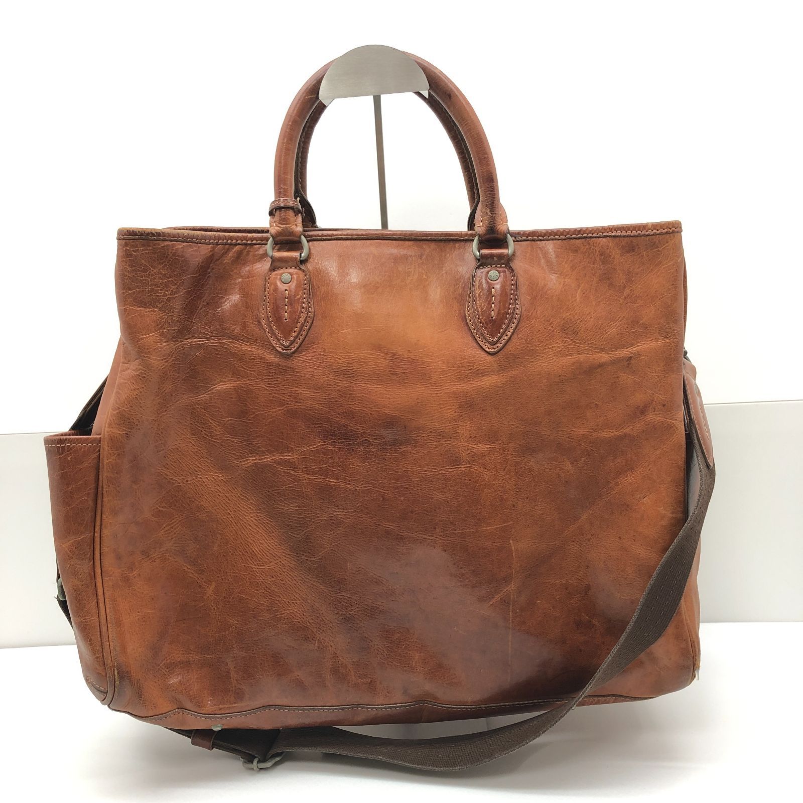 aniary 本革 2WAY トートバッグ ショルダーバッグ 大容量 ブラウン