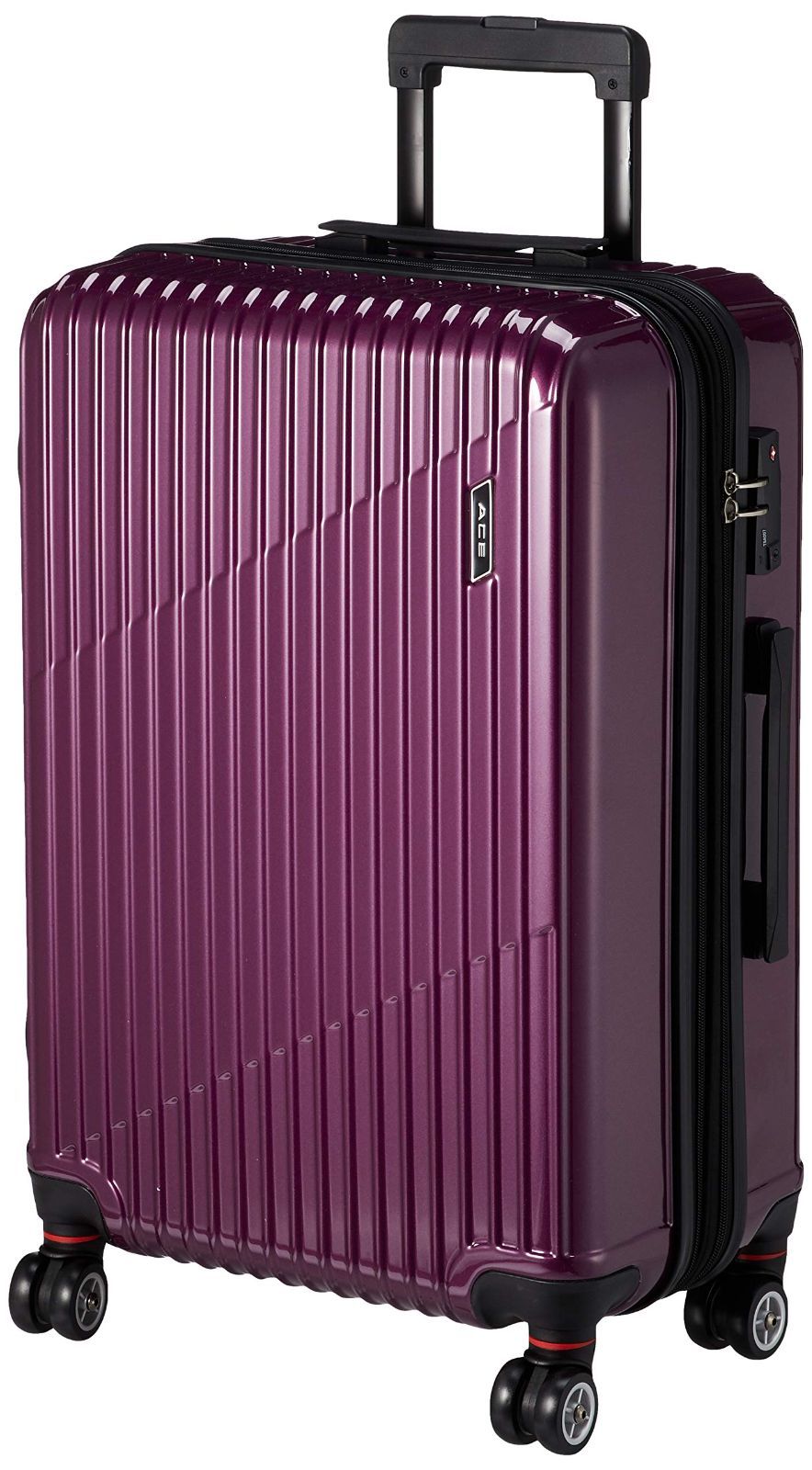 双輪キャスター キャリーケース スーツケース クレスタ パープル エース Mサイズ 64|70 L