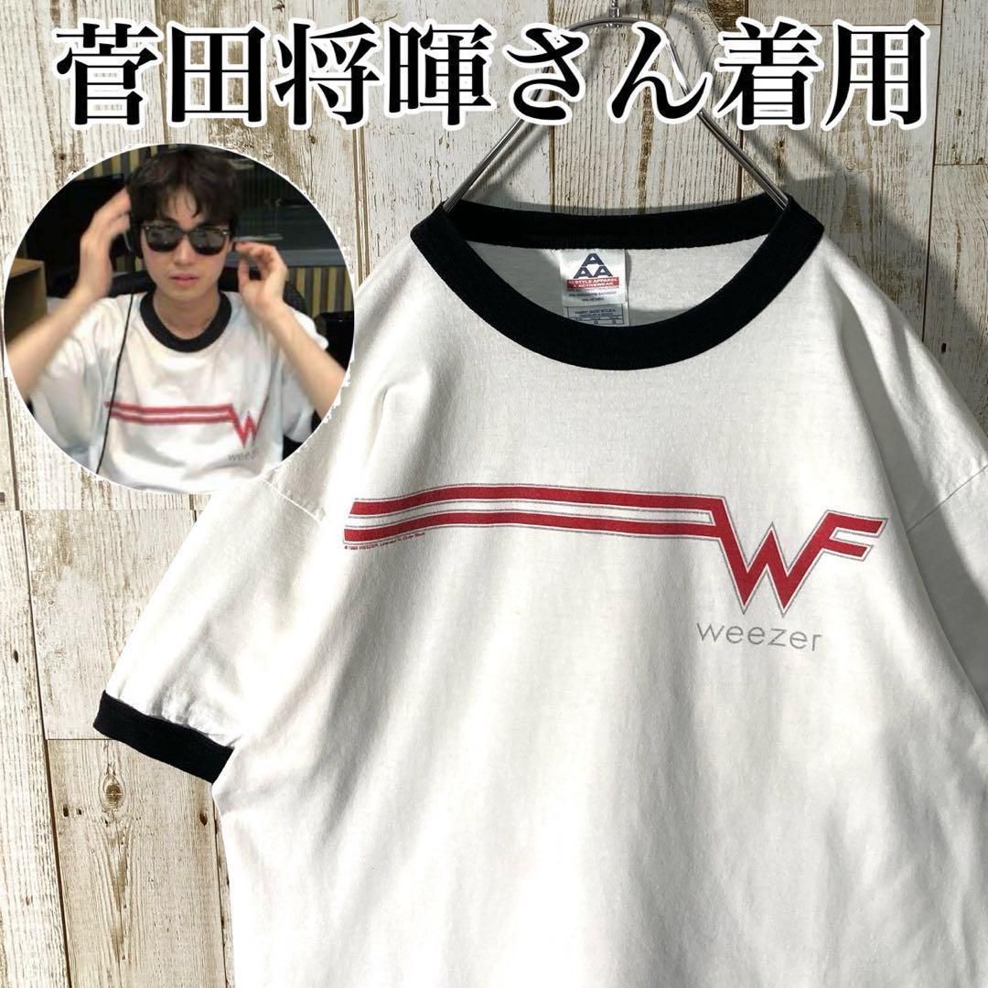 菅田将暉着用】 WEZZER ウィーザーリンガー Tシャツ 90s 菅田将暉着用】 WEZZER ウィーザーリンガー Tシャツ 90s