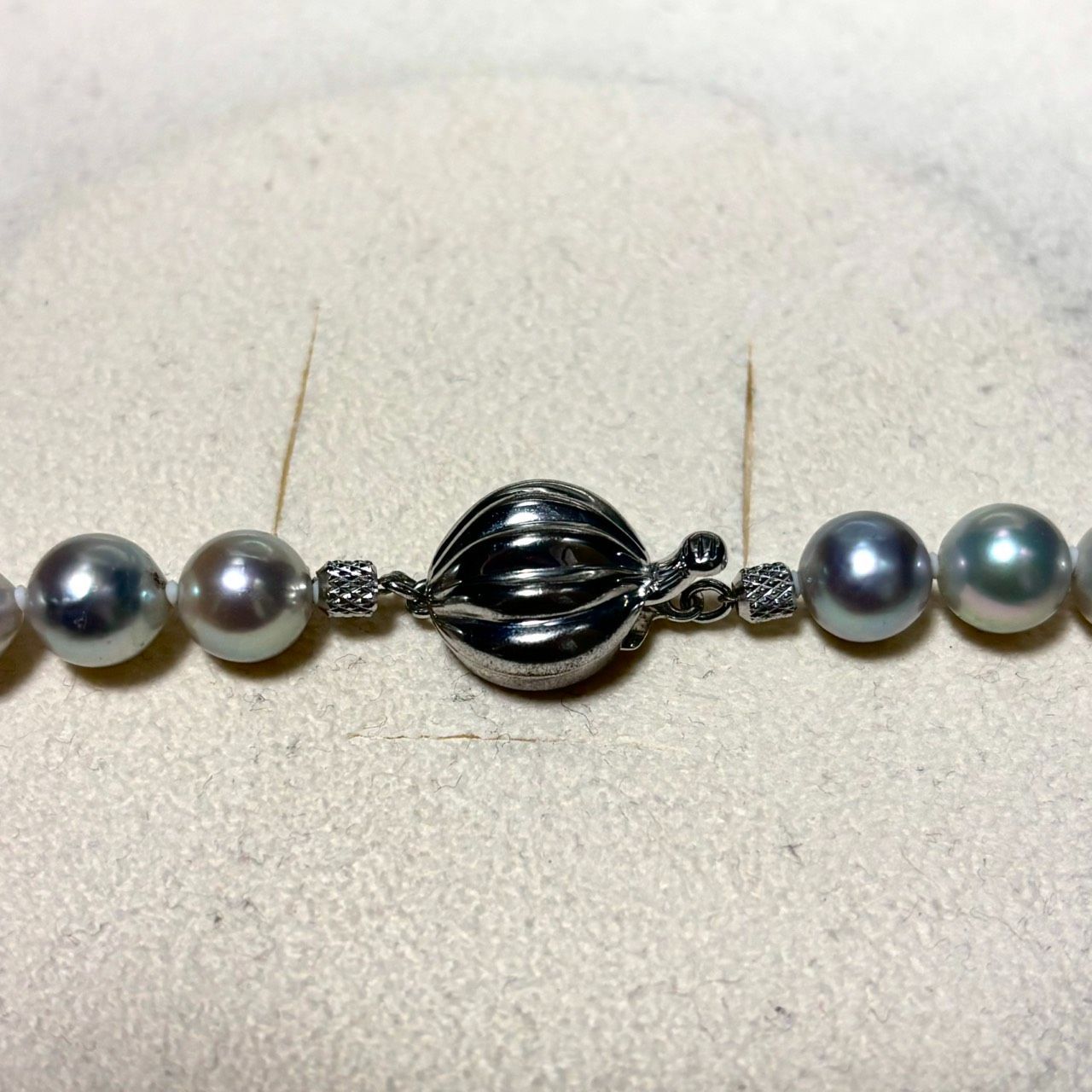 テリ強】あこや真珠 ブルーグレーパール ネックレス 約8mm-8.5mm テリ強】あこや真珠 ブルーグレーパール ネックレス 約8mm-8.5mm