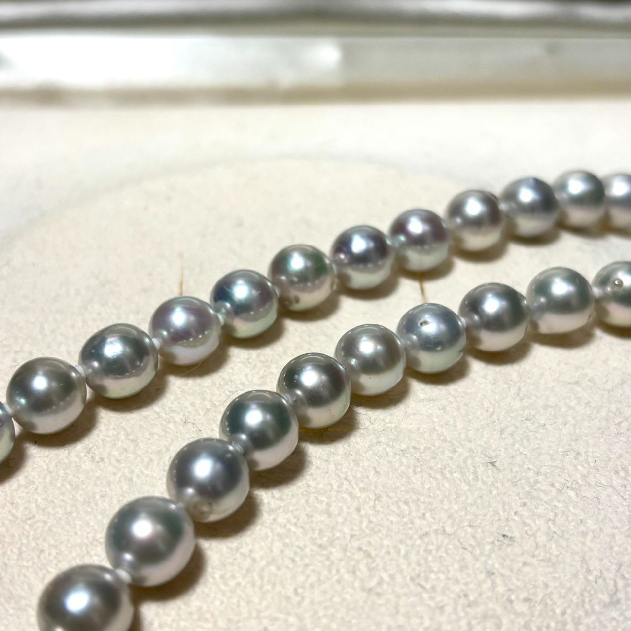 テリ強】あこや真珠 ブルーグレーパール ネックレス 約8mm-8.5mm テリ強】あこや真珠 ブルーグレーパール ネックレス 約8mm-8.5mm
