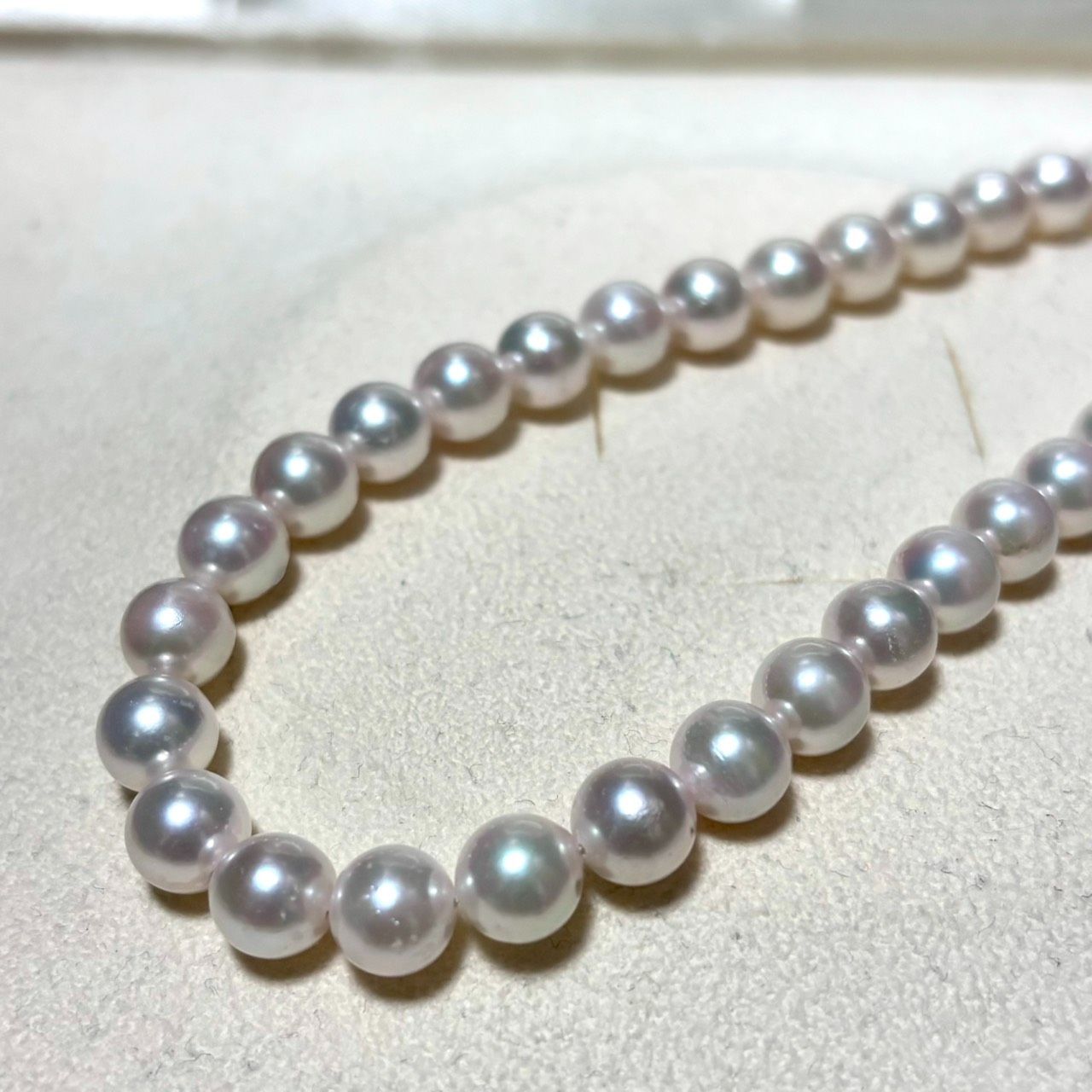 テリ強】あこや真珠 パール ネックレス 約7.5mm-8mm シルバー金具 