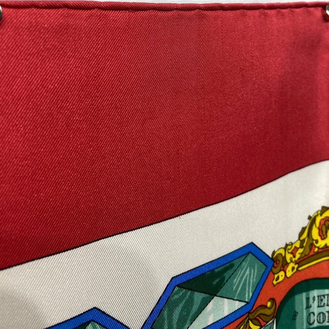 エルメス カレ90 L'ENTENTE CORDIALE シルクスカーフ 仏英同盟 レッド