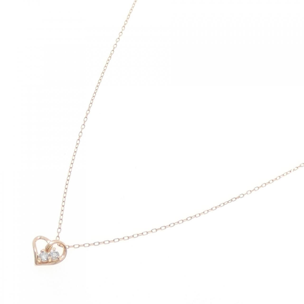 レディースアクセサリー K10PG ハート ダイヤモンド ネックレス 0.05CT
