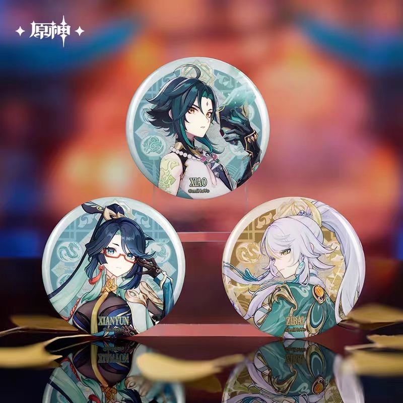 原神 鍾離 缶バッジ 祈願シリーズ 浮世閑歩 ×40 【公式通販】