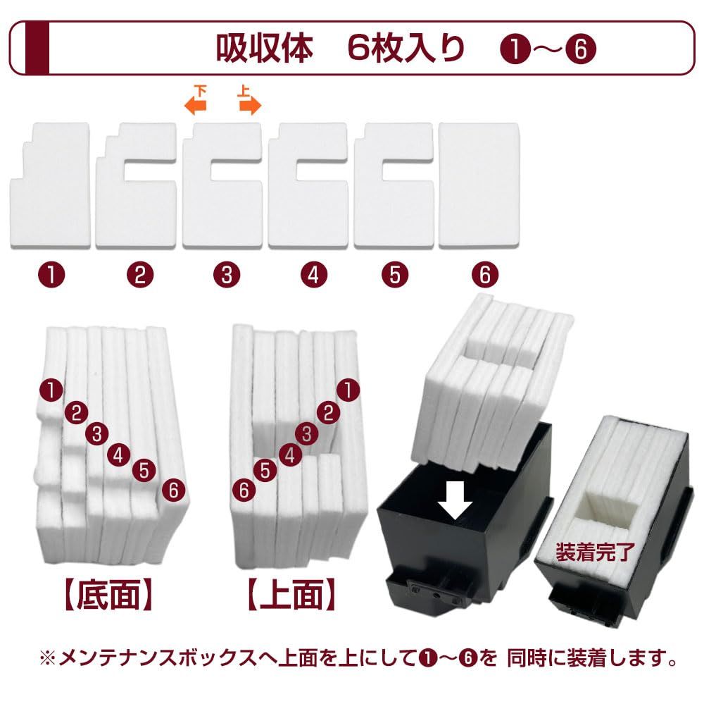 Ecoink 交換用廃インクパッド セット[A] XP700 6枚セット 互換品 EP