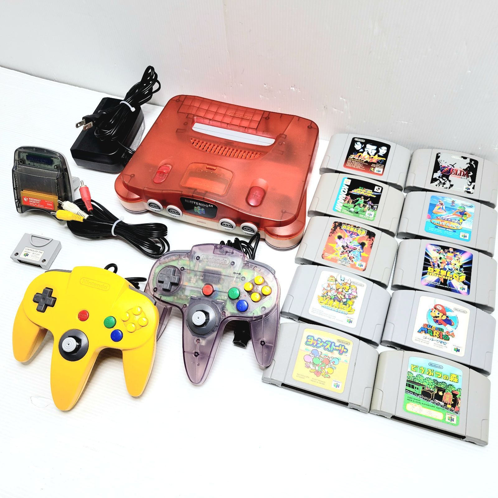 正常動作品】Nintendo64 本体 クリアオレンジ NUS-001 ソフト10本 
